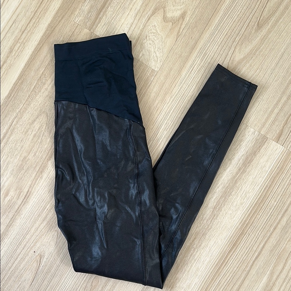 Maternity Spanx Black Faux Leather Leggings